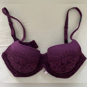 NWT Victoria's Secret Body by Victoria Purple Lined Demi Lace Bra 32DD